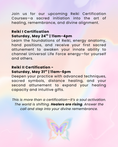 Reiki Level 1 & 2 Attunement Certificate Course: 5/24 & 5/31