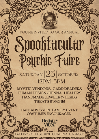 SPOOKTACULAR PSYCHIC FAIRE: Saturday, Oct 25th