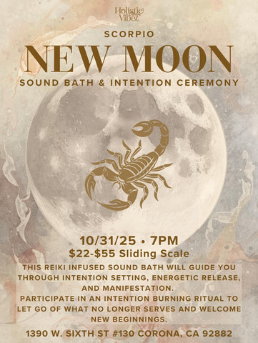 New Moon in Scorpio Reiki Infused Sound Bath With Rose: Friday, Oct 31st