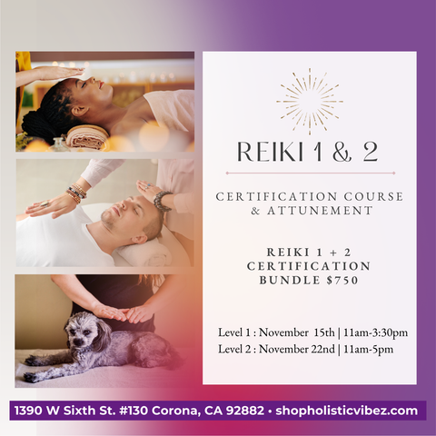 Reiki Level 1 & 2 Attunement Certificate Course: 11/15 & 11/22